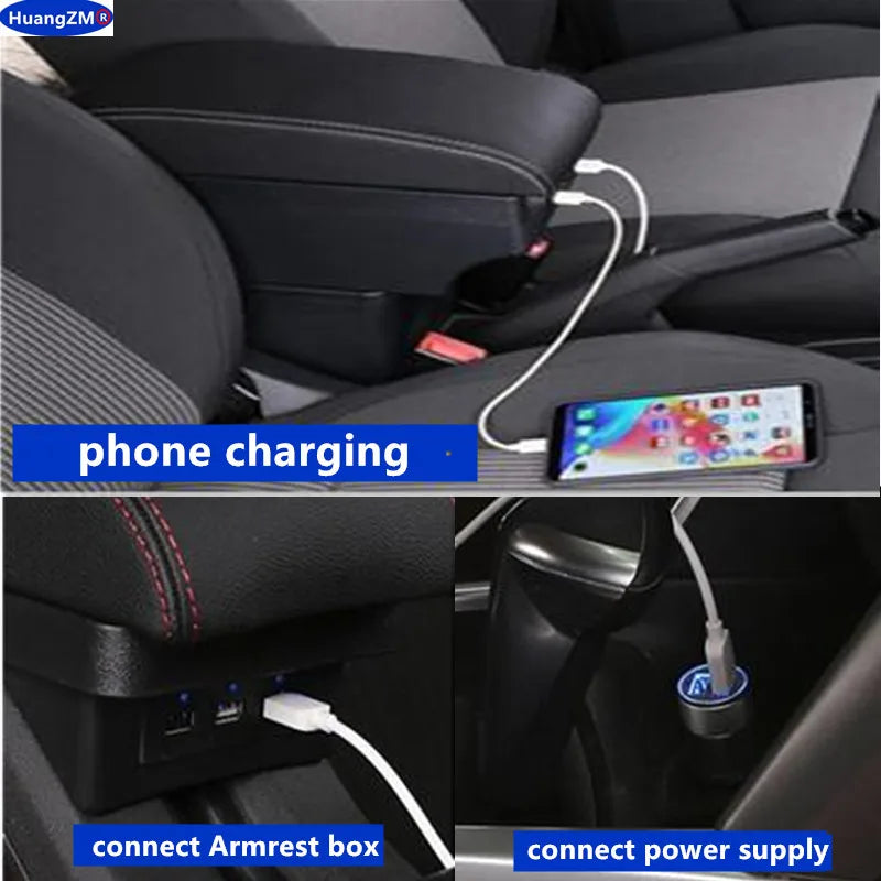Caja de reposabrazos para Fiat 500, caja de reposabrazos para coche Fiat CRONOS, reequipamiento dedicado, caja de almacenamiento central Interior, accesorios para coche