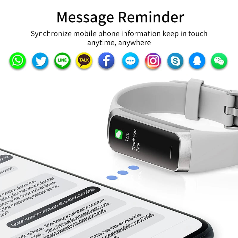 LIGE Amoled reloj inteligente hombres 2025 banda inteligente mujeres ritmo cardíaco sangre Smartwartch pulsera inteligente impermeable deporte Fitness Tracker