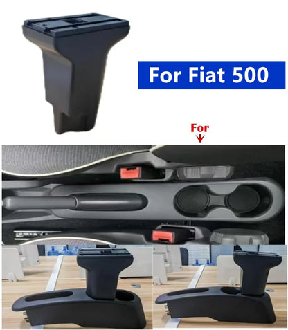 Caja de reposabrazos para Fiat 500, caja de reposabrazos para coche Fiat CRONOS, reequipamiento dedicado, caja de almacenamiento central Interior, accesorios para coche