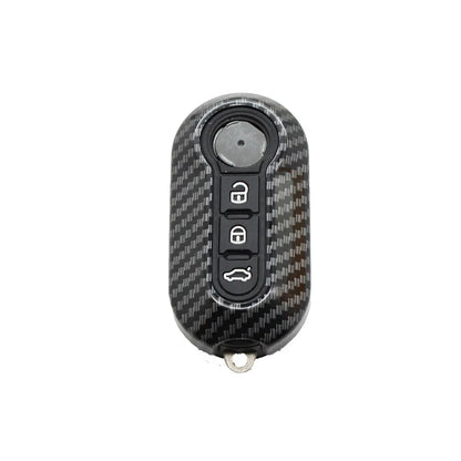 Cubierta de carcasa de llavero de coche Abs de carbono para FIAT 500 500L 500X Abarth llave plegable de 3 botones