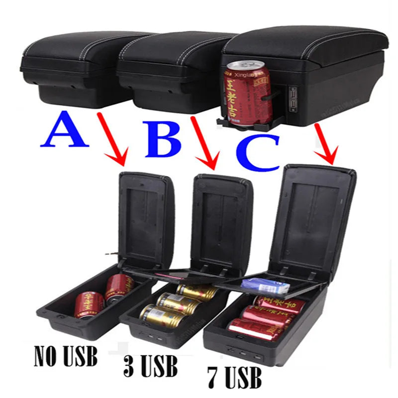 Caja de reposabrazos para Fiat 500, caja de reposabrazos para coche Fiat CRONOS, reequipamiento dedicado, caja de almacenamiento central Interior, accesorios para coche