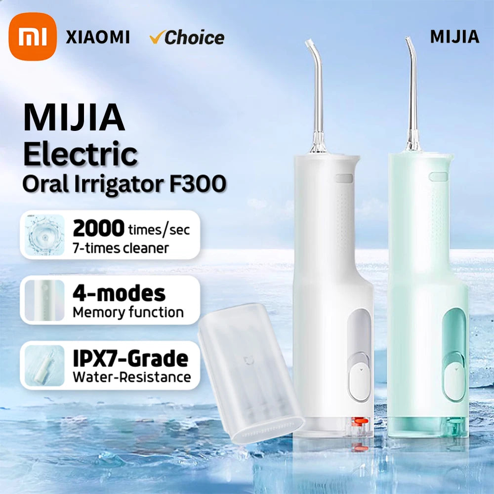XIAOMI MIJIA-irrigador Oral portátil F300, irrigador Dental con chorro de agua, blanqueamiento Dental, limpiador de dientes bucales, pulso de agua MEO703