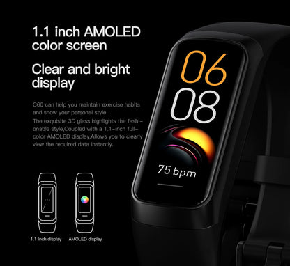 LIGE Amoled reloj inteligente hombres 2025 banda inteligente mujeres ritmo cardíaco sangre Smartwartch pulsera inteligente impermeable deporte Fitness Tracker