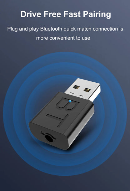 Receptor de Audio Bluetooth 5,0, adaptador inalámbrico Bluetooth, 3,5 MM, 3,5 Jack AUX, música estéreo automática, Dongle USB para altavoz de TV y auriculares