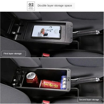 Caja de reposabrazos para Fiat 500, caja de reposabrazos para coche Fiat CRONOS, reequipamiento dedicado, caja de almacenamiento central Interior, accesorios para coche