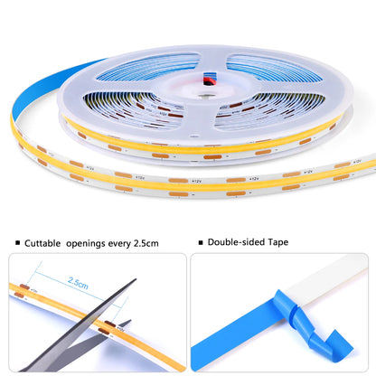 Tira de luces LED COB de madera Penetrable inteligente, luz con Sensor táctil, 320Leds/m, luces paralelas blancas cálidas/Neutras, iluminación de retroiluminación de cocina