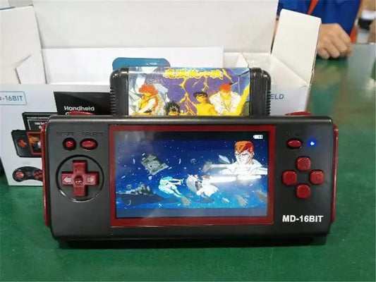 HG-943 4,3 ''MD 16BIT HD TV juego portátil consola de juegos Retro consola arcade 2 jugadores inalámbrico have118 juegos compatible con tarjeta de juego