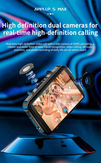LOKMAT APPLLP 5 MAX reloj Android teléfono cuadrado pantalla grande Wifi 4G llamadas relojes inteligentes cámara Dual con linterna reloj para juegos
