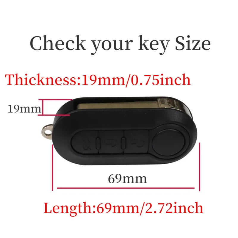 Funda ABS para llave remota de coche, carcasa Fob para Fiat 500 Ducato Panda 500L Punto Lancia Musa, Citroen Jumper para Peugeot Boxer