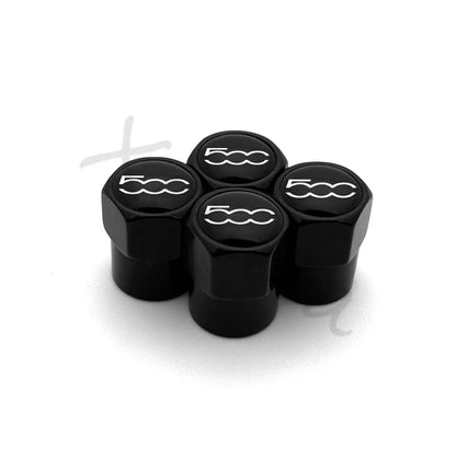 4 Uds. Tapas de válvula de neumático de rueda de coche de aleación de aluminio cubierta de vástago de neumático de aire tapones herméticos para Fiat 500 2007-2015 accesorios de estilo