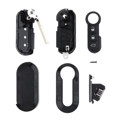 Carcasa plegable para mando a distancia de coche, carcasa de repuesto para llave de coche de 3 botones, compatible con Fiat 500 Panda Punto Bravo
