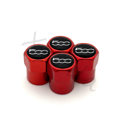 4 Uds. Tapas de válvula de neumático de rueda de coche de aleación de aluminio cubierta de vástago de neumático de aire tapones herméticos para Fiat 500 2007-2015 accesorios de estilo