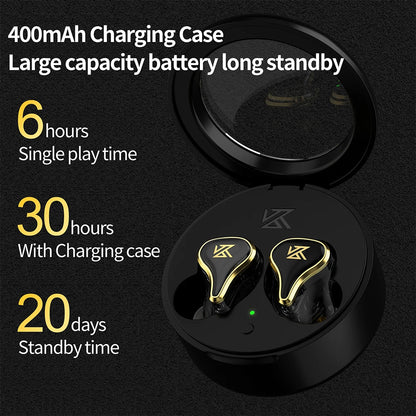 KZ-EDX Pro Earphones Bluetooth-Compatible Wired Earphones Portable Noise Cancelling Sport HiFi Monitor Headset for Game