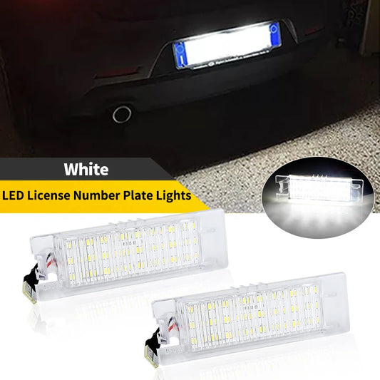 Luz Led blanca para placa de matrícula, 2 uds., para Fiat Grande Punto Evo Van Pratico Brava Bravo Cinquecento Croma Doblo Linea Marea
