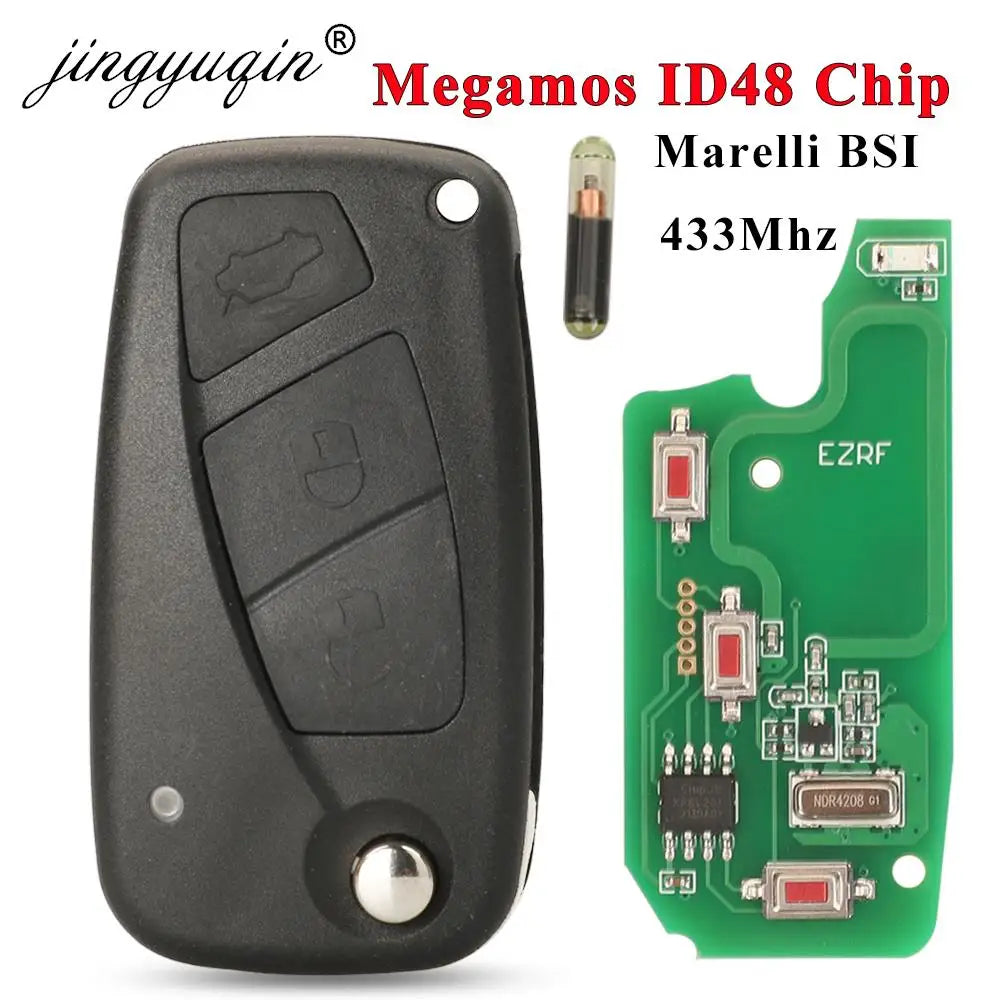 Jingyuqin 433MHz Megamos ID48 mando a distancia para Fiat Bravo Linea Stilo Punto Ducato Ypsilon diario PEUGEOT BOXER Citroen Jumper