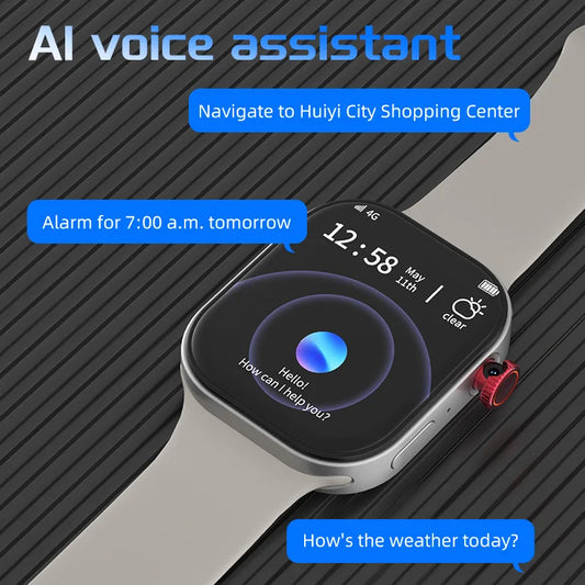 Reloj inteligente S10 MAX 4G Android 4G/5G LTE tarjeta Sim GPS WIFI AI asitancia de voz cámara giratoria de borde recto reloj inteligente