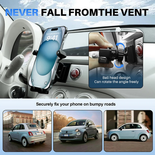 Accesorios para soporte de teléfono Gravity para coche para Fiat 500 08-23 Abarth 595 2012 2013 2014 2015 2016 2017 2018 2019 2020 2021 2022 2023