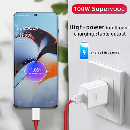 100W Supervooc cargador rápido Cargador de carga rápida Adaptador de teléfono de pared para OnePlus 13R 12R 12 13 11 10 ACE 5 PRO Cable de cargador USB Tipo C