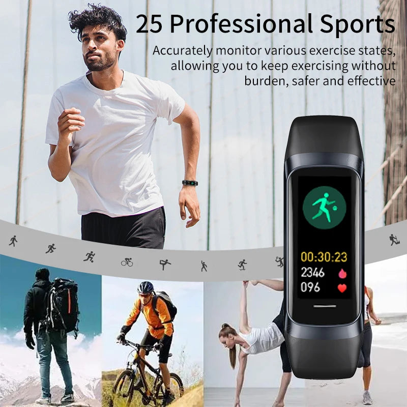 LIGE Amoled reloj inteligente hombres 2025 banda inteligente mujeres ritmo cardíaco sangre Smartwartch pulsera inteligente impermeable deporte Fitness Tracker