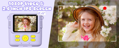 Cámara digital para niños 1080P HD cámara de impresión instantánea cámara portátil de juguete con tarjeta de 32GB regalo para niños niñas 3-12