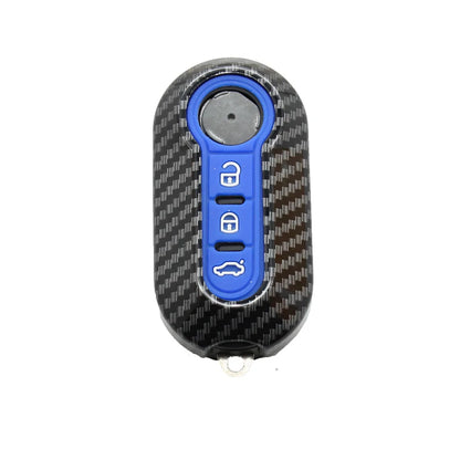 Cubierta de carcasa de llavero de coche Abs de carbono para FIAT 500 500L 500X Abarth llave plegable de 3 botones
