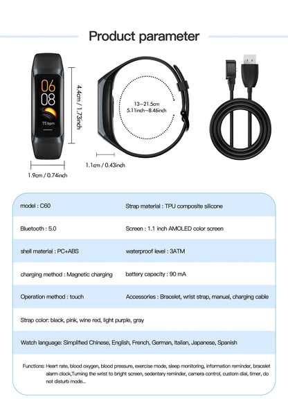 LIGE Amoled reloj inteligente hombres 2025 banda inteligente mujeres ritmo cardíaco sangre Smartwartch pulsera inteligente impermeable deporte Fitness Tracker