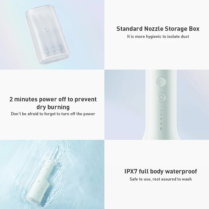 XIAOMI MIJIA-irrigador Oral portátil F300, irrigador Dental con chorro de agua, blanqueamiento Dental, limpiador de dientes bucales, pulso de agua MEO703
