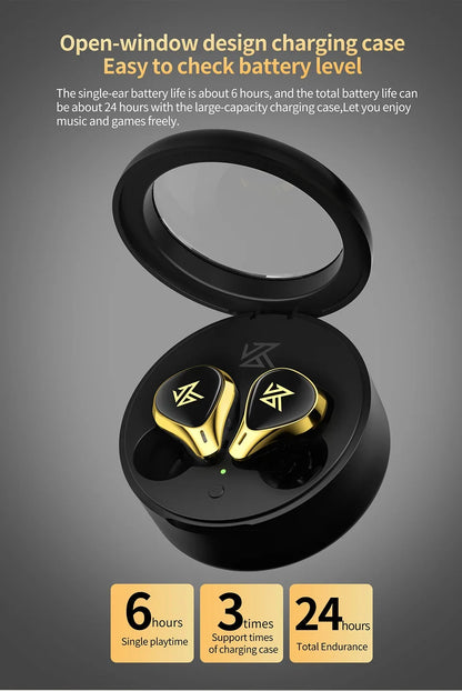 KZ SA08 PRO 4BA unidades TWS Bluetooth 5,2 auriculares inalámbricos Control táctil cancelación de ruido auriculares deportivos con estuche de carga