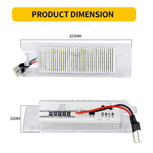 Luz Led blanca para placa de matrícula, 2 uds., para Fiat Grande Punto Evo Van Pratico Brava Bravo Cinquecento Croma Doblo Linea Marea