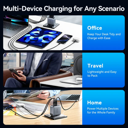 Vention 100W GaN Charger 4 Ports USB C Charger Quick Charge For Macbook Laptop Tablet PD Fast Charger For iPhone 16 15 14 Pro