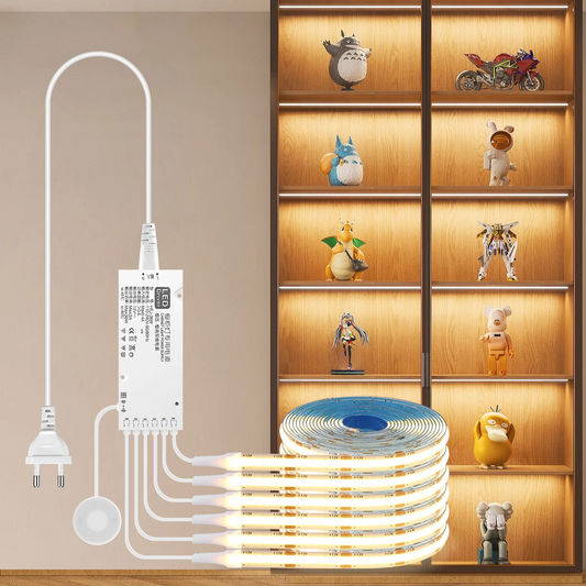 Tira de luces LED COB de madera Penetrable inteligente, luz con Sensor táctil, 320Leds/m, luces paralelas blancas cálidas/Neutras, iluminación de retroiluminación de cocina